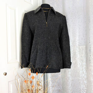 Rafael Winter Wool Coat Black Charcoal Sz 12